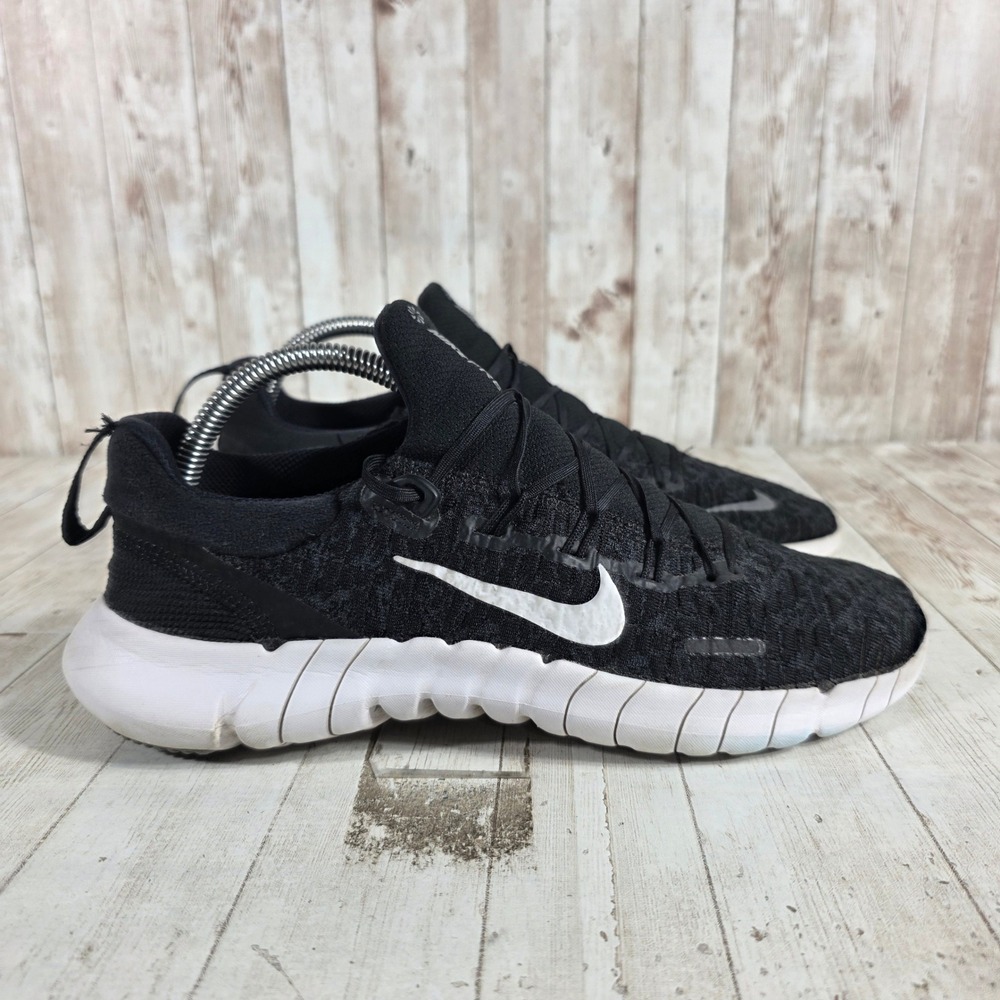 Nike Free Run 5.0 Womens Running Shoes Black White Leopard CZ1891-001 Size 9.5
